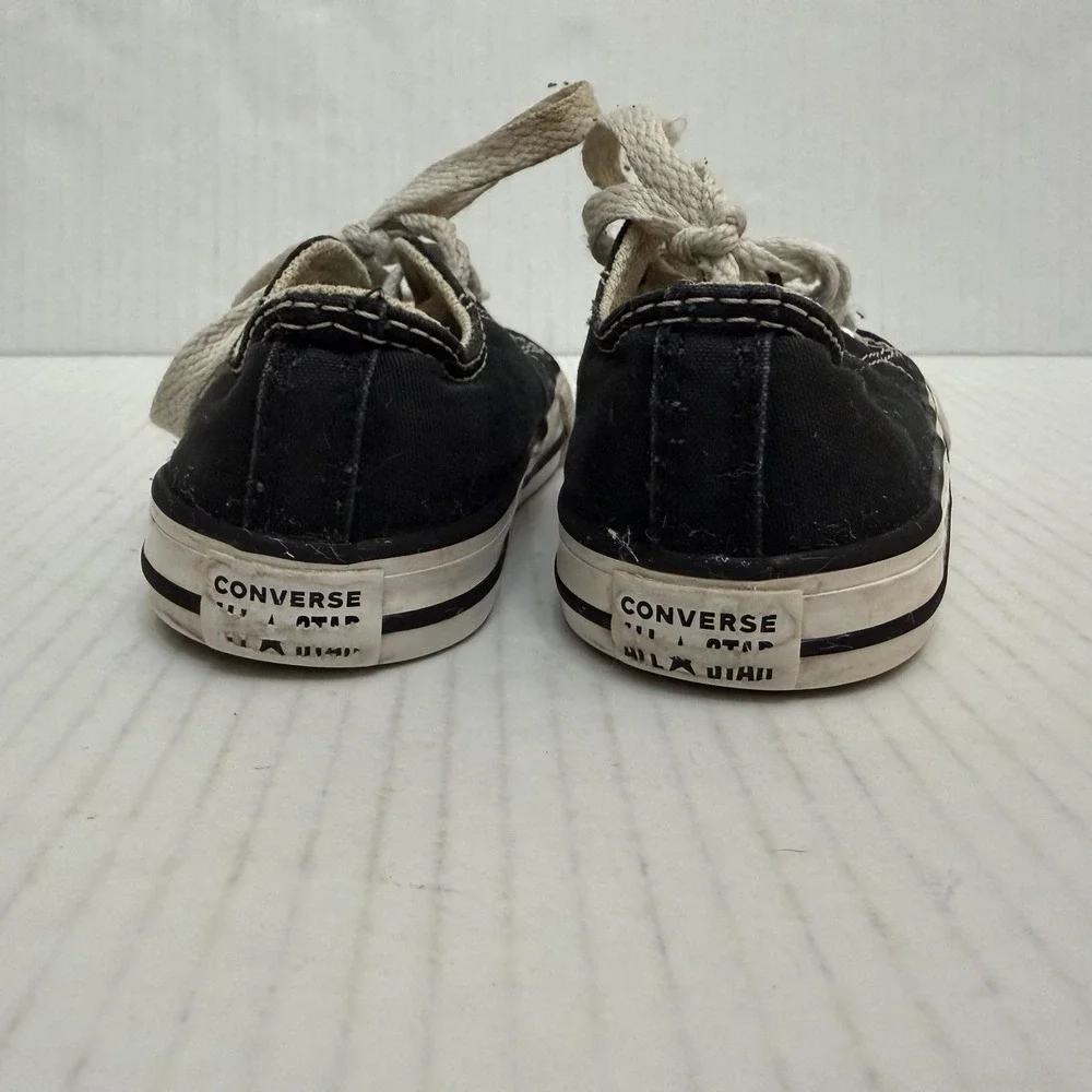 Converse All Star Shoes Boys Size 7 Black Canvas Low Top Sneakers 7J235